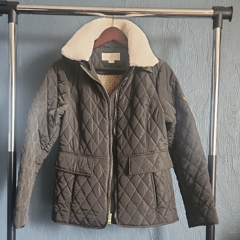 Michael Kors Quilted Jacket with Cream Collar